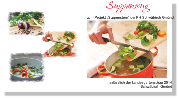 Suppens ong zum Projekt „Suppenstern“ der PH Schwäbisch Gmünd anlässlich der Landesgartenschau 2014                            in Schwäbisch Gmünd