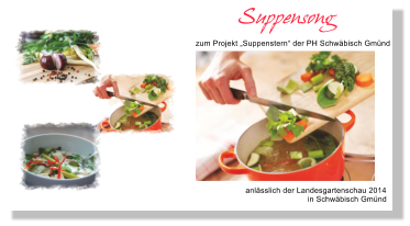 Suppens ong zum Projekt „Suppenstern“ der PH Schwäbisch Gmünd anlässlich der Landesgartenschau 2014                            in Schwäbisch Gmünd